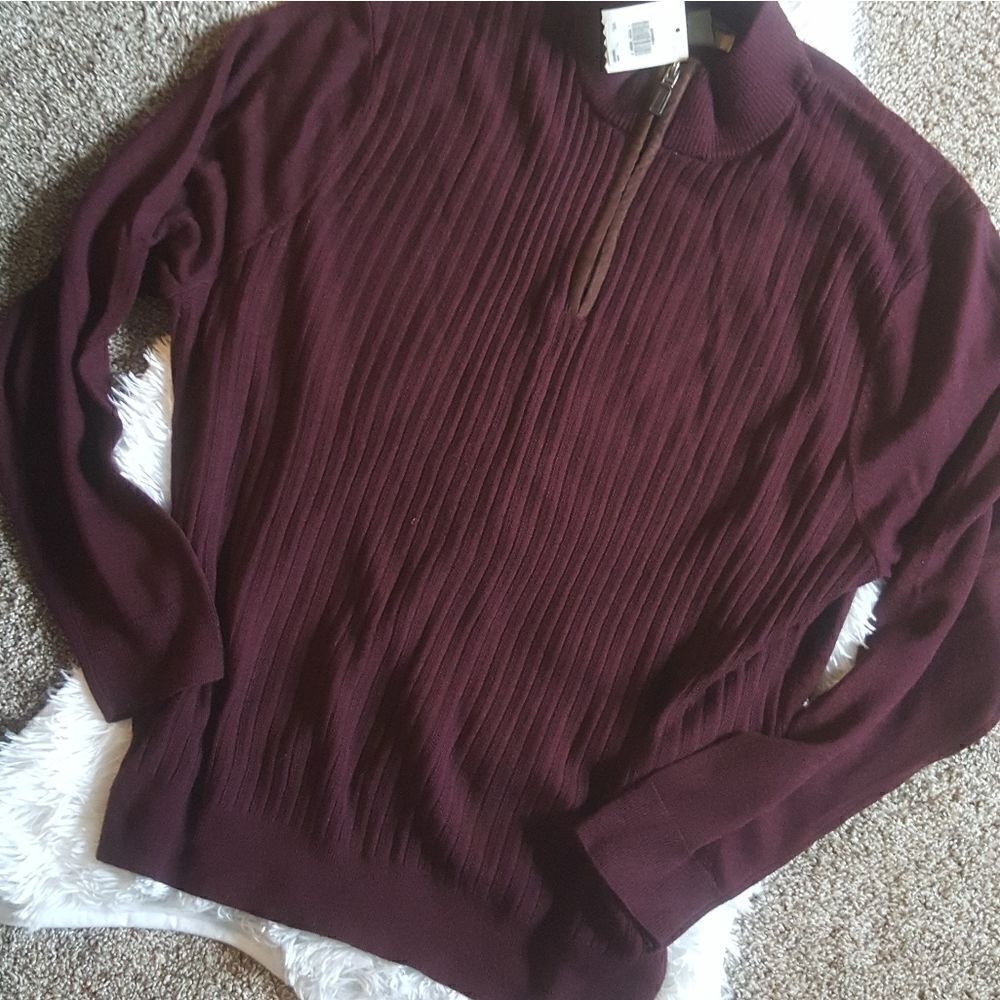 NEW Dockers burgundy quarter zip sweater Size XXL NWT‎
